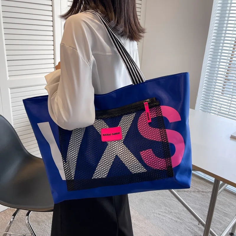 Cabas femme VXS Noir-Pourpre-Bleu-Bleu SB-ShopGET® 