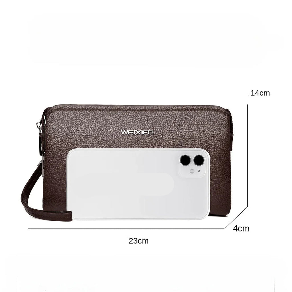 Pochette homme large capacité Noir / 23x4x14cm-Marron / 23x4x14cm-ShopGET® 