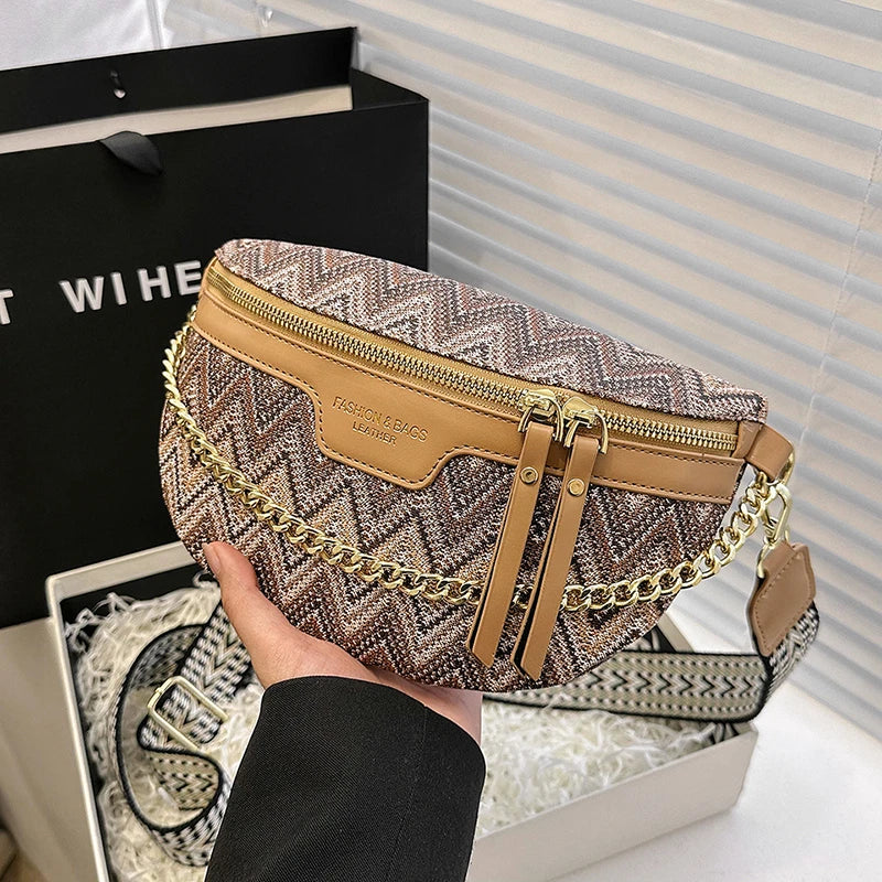 Sac banane en cuir ethnique boho plage