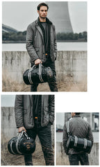 Sac polochon homme de luxe Noir-Rouge-ShopGET® 