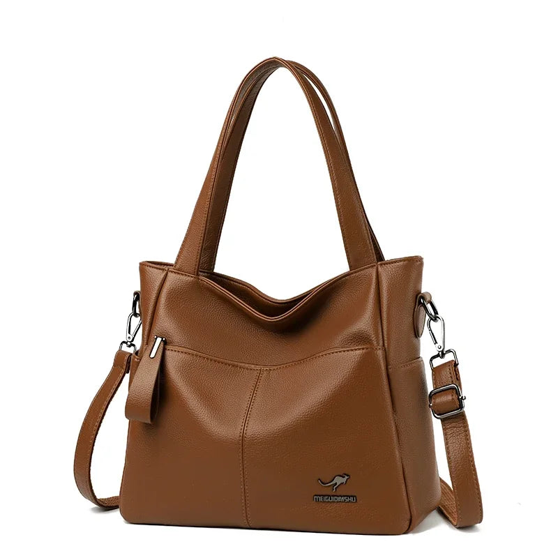 Sac cabas noir Genuine Leather à bandoulière Rouge-Jaune A-Gris-Vert-Bleu-Noir A-Jaune B-Kaki-Burgundy-Noir B-Jaune C-ShopGET® 