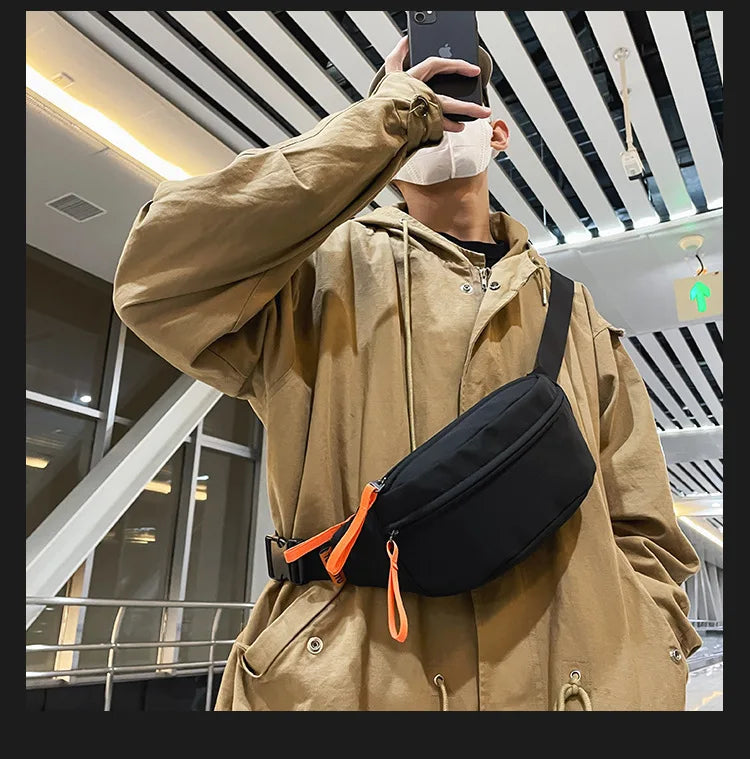 Sac banane blanc en tissu pour homme - ShopGET®