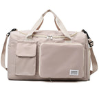 Sac weekend femme multi compartiment Vert-Bleu-Vert rose-Beige-Bleu A-Pourpre A-Gris-Rose A-Rose B-Kaki-Pourpre B-Bleu Ciel-Noir-ShopGET® 
