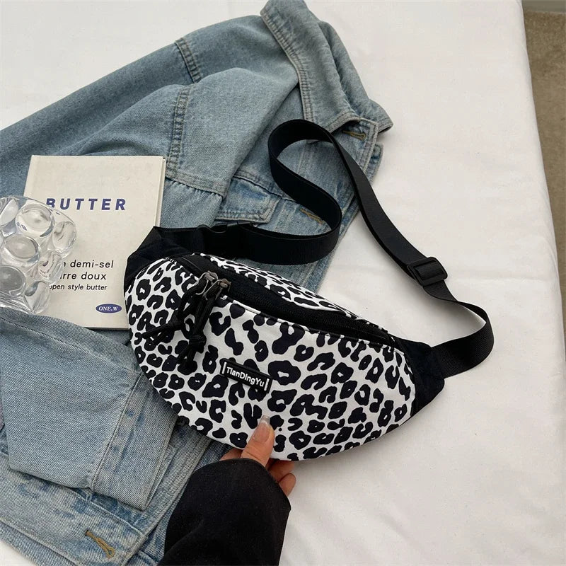 Sac banane léopard à bandoulière solide