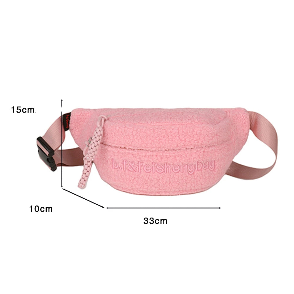 Sac banane velours côtelé rose femme