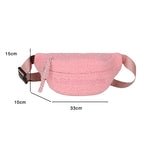 Sac banane velours côtelé rose femme