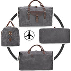 Sac weekend homme en cuir à grande capacité Camouflage-Kaki-Gris-ShopGET® 