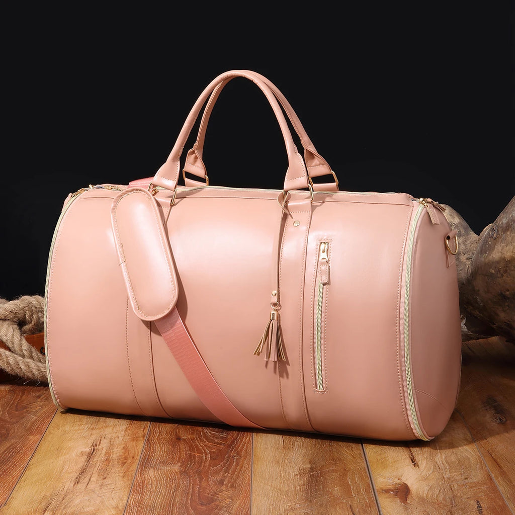Sac weekend homme de luxe tendance Noir-Blanc-Rose-ShopGET® 