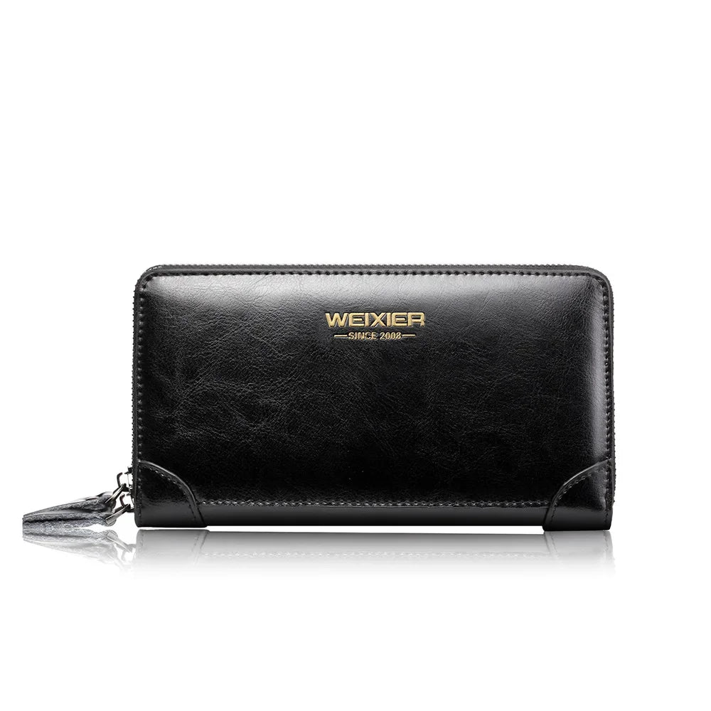 Pochette homme cuir brillant Noir / 21cm5cm12cm-Marron / 21cm5cm12cm-ShopGET® 