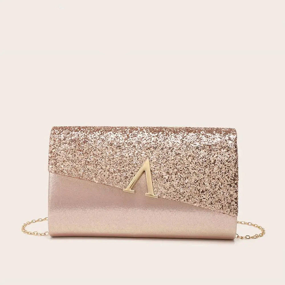 Pochette femme or en forme d'enveloppe champagne / 23 x 6 x 14cm-Argent / 23 x 6 x 14cm-Dorée / 23 x 6 x 14cm-ShopGET® 