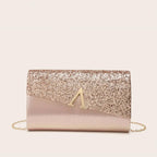 Pochette femme or en forme d'enveloppe champagne / 23 x 6 x 14cm-Argent / 23 x 6 x 14cm-Dorée / 23 x 6 x 14cm-ShopGET® 