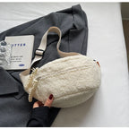 Grand sac banane velours pour femme