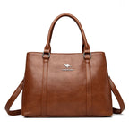 Sac cabas en cuir à bandoulière pour femme Jaune-Bleu-Wine Rouge-Noir-Pourpre-Gris-ShopGET® 