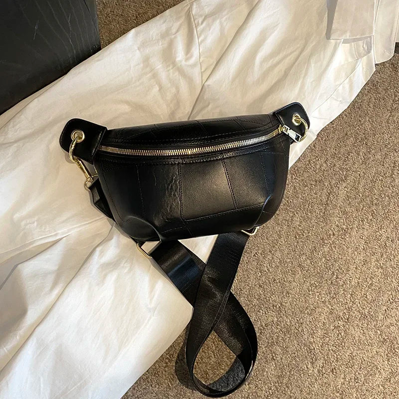 Sac banane en cuir argent femme