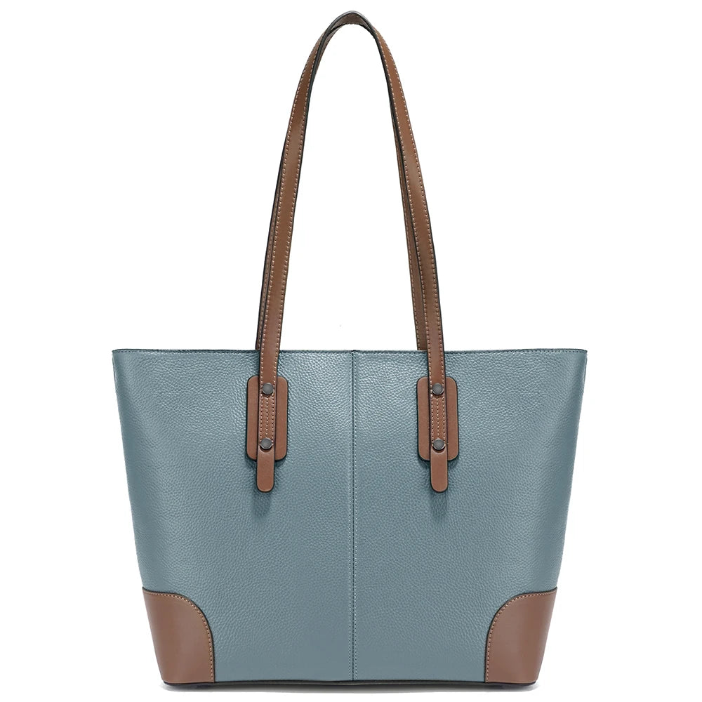 Sac cabas noir pour le travail - Elena Marron-Kaki-Gris-Bleu-Noir-ShopGET® 