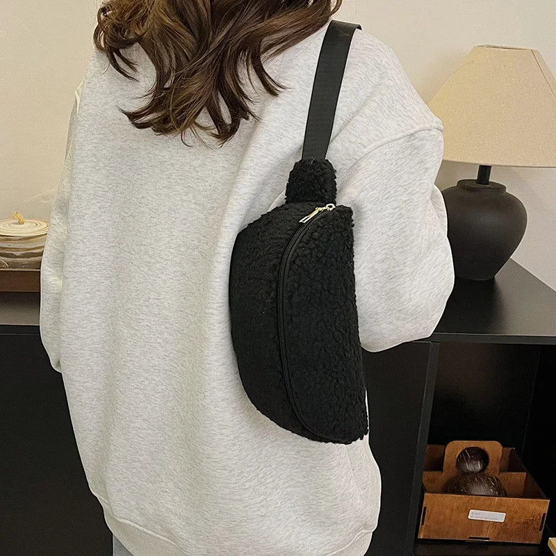 Sac banane velours moumoute de luxe