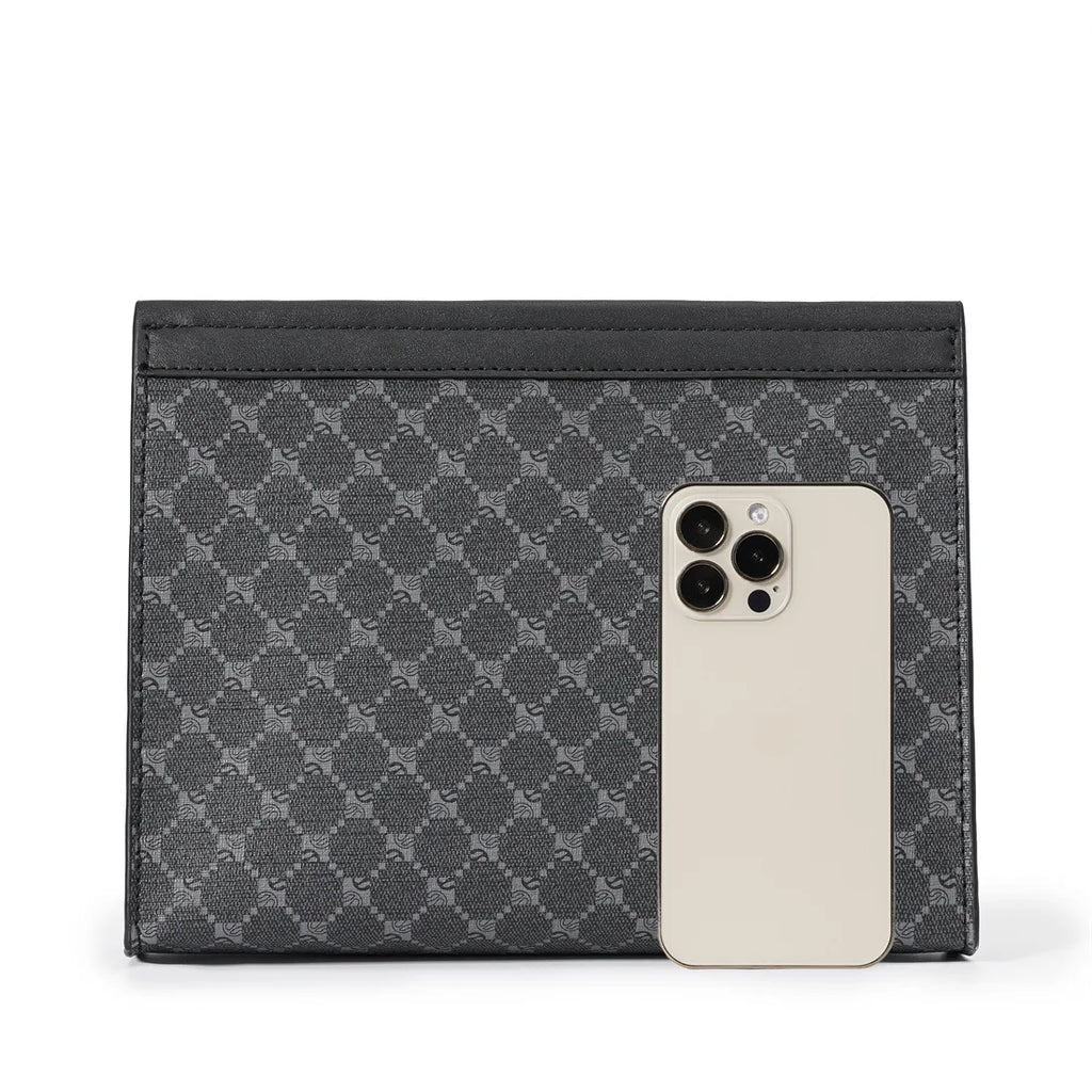 Pochette homme vintage cuir simple Noir / 26 x 5 x 19cm-ShopGET® 