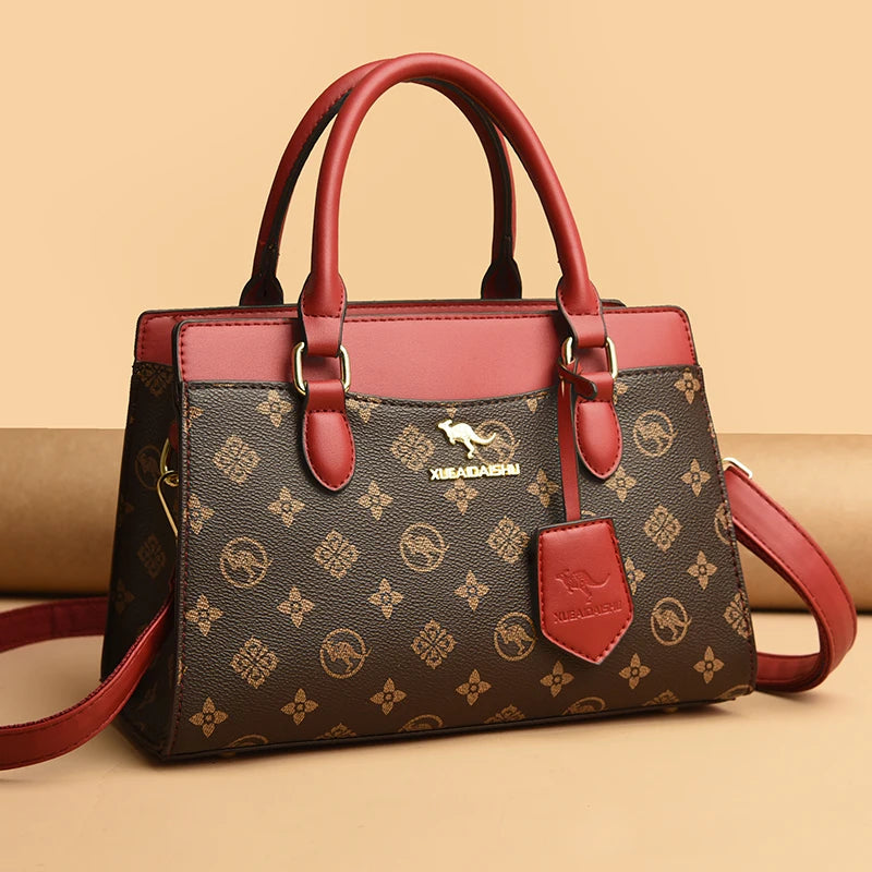 Sac cabas cuir tendance pour femme Marron-Rouge-Jaune-Apricot-ShopGET® 