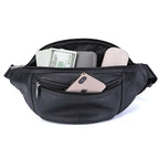 Sac banane en cuir multipoche homme