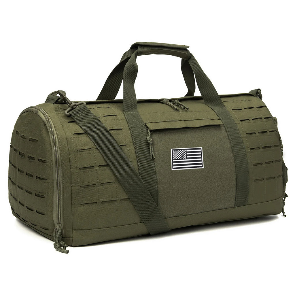 Sac weekend homme tactique Marron-Vert-Noir-ShopGET® 