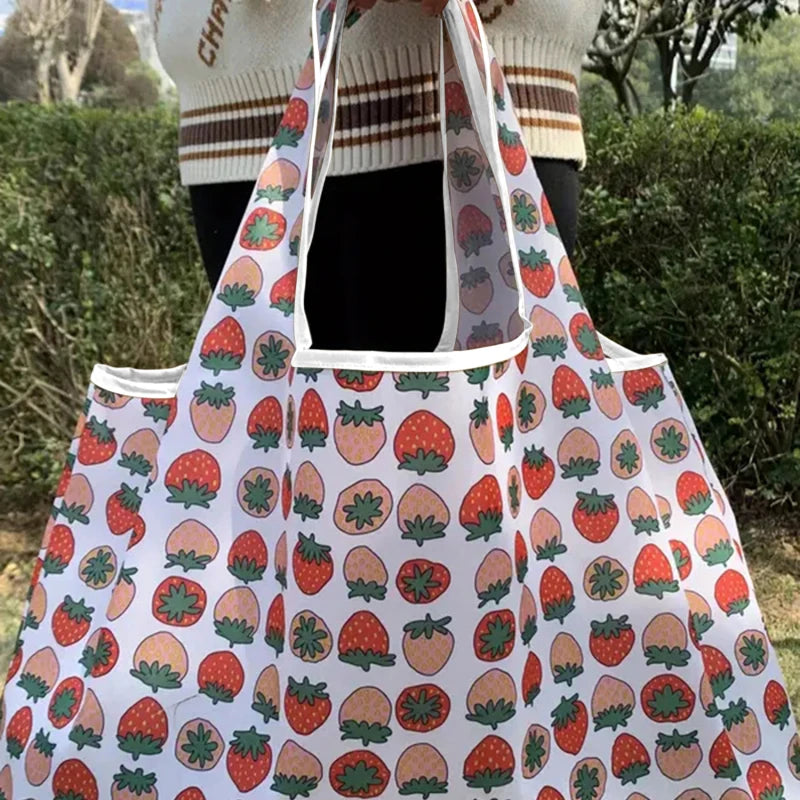 sac de courses à motifs fraises strawberry-Papillon-Animaux-Chat-Limon-ShopGET® 