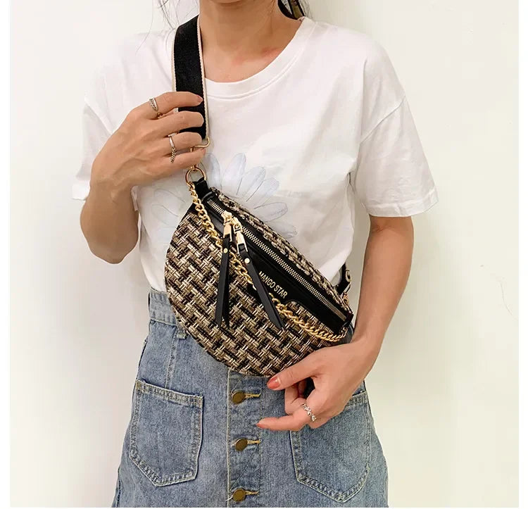 Petit sac banane femme tendance avec chaine