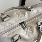 Sac weekend femme chocolat en PU cuir Marron-Beige-Noir-ShopGET® 