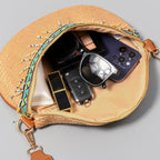 sac banane femme tendance de paille perlé