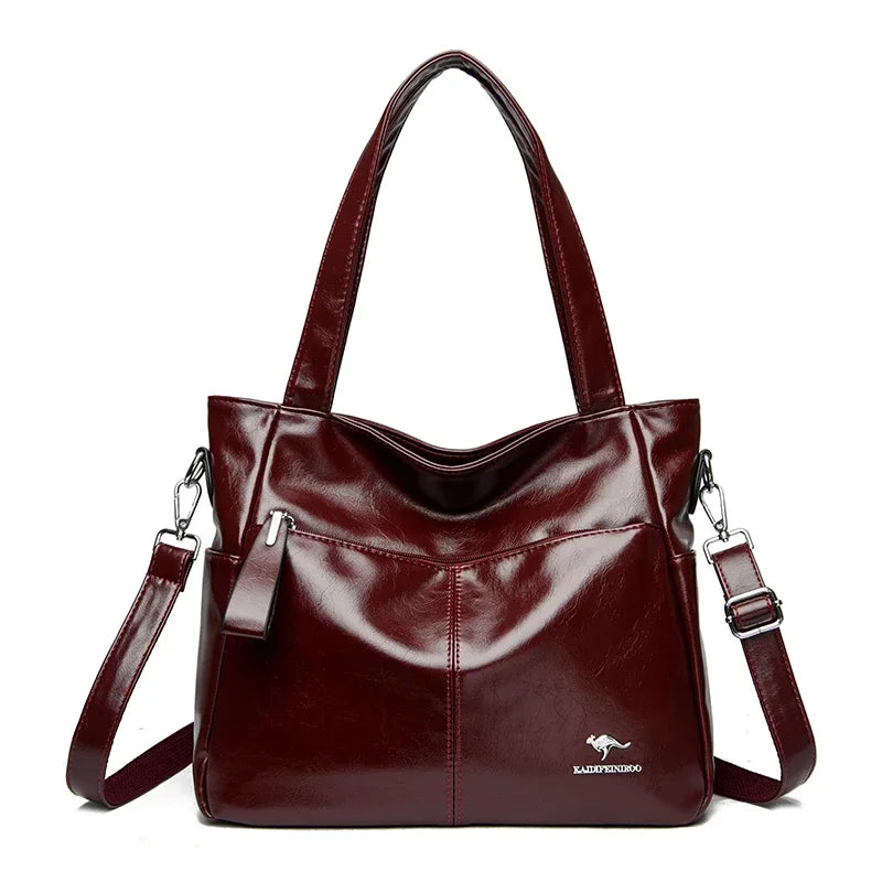 Sac cabas noir Genuine Leather à bandoulière Rouge-Jaune A-Gris-Vert-Bleu-Noir A-Jaune B-Kaki-Burgundy-Noir B-Jaune C-ShopGET® 