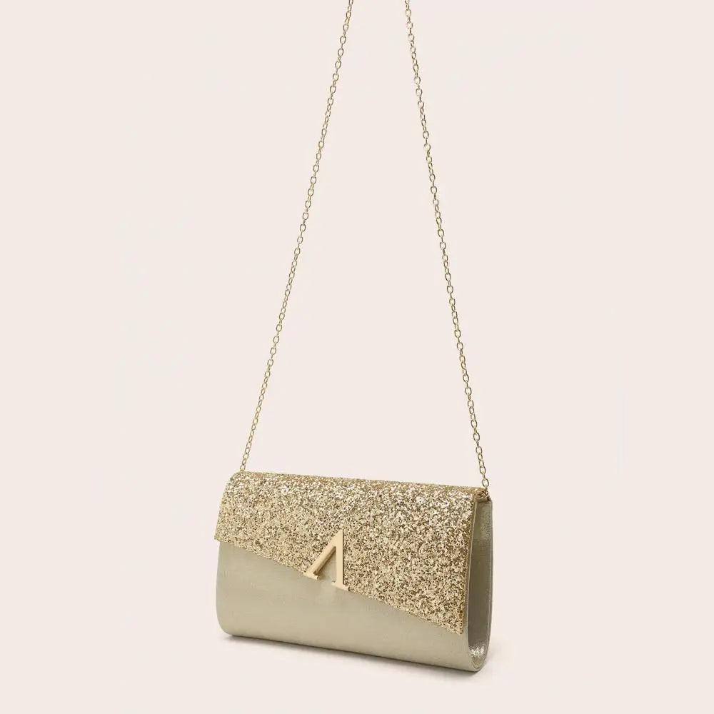 Pochette femme or en forme d'enveloppe champagne / 23 x 6 x 14cm-Argent / 23 x 6 x 14cm-Dorée / 23 x 6 x 14cm-ShopGET® 