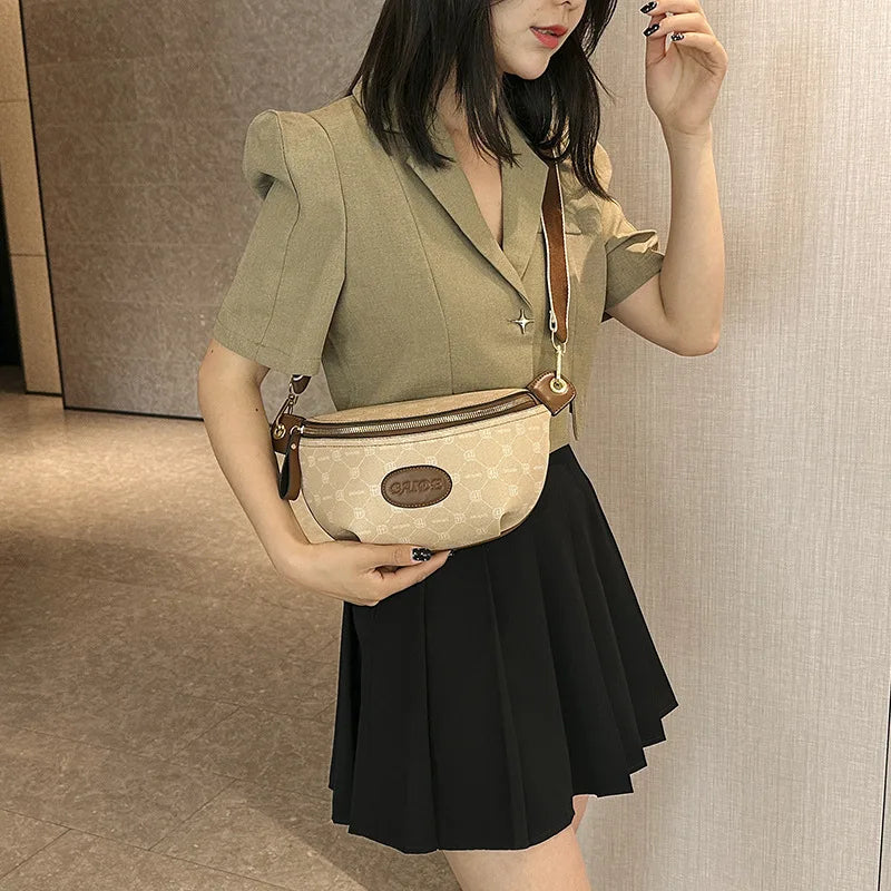 Sac banane femme chic déco géométrique & lettre