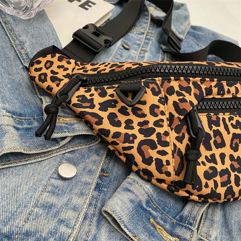 Sac banane léopard anti-vol en toile