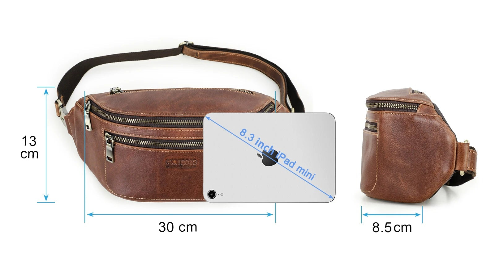 Sac banane en cuir pour professionnel