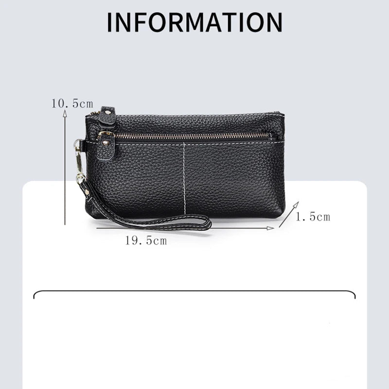 Pochette femme noir en cuir Pourpre-Rose-Vert-Noir-ShopGET® 