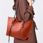 Sac cabas noir élégant en cuir Noir-Marron-Vert-ShopGET® 