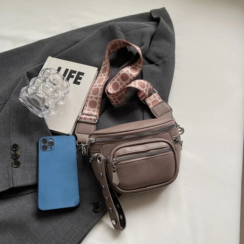 Petit sac banane cuir souple femme