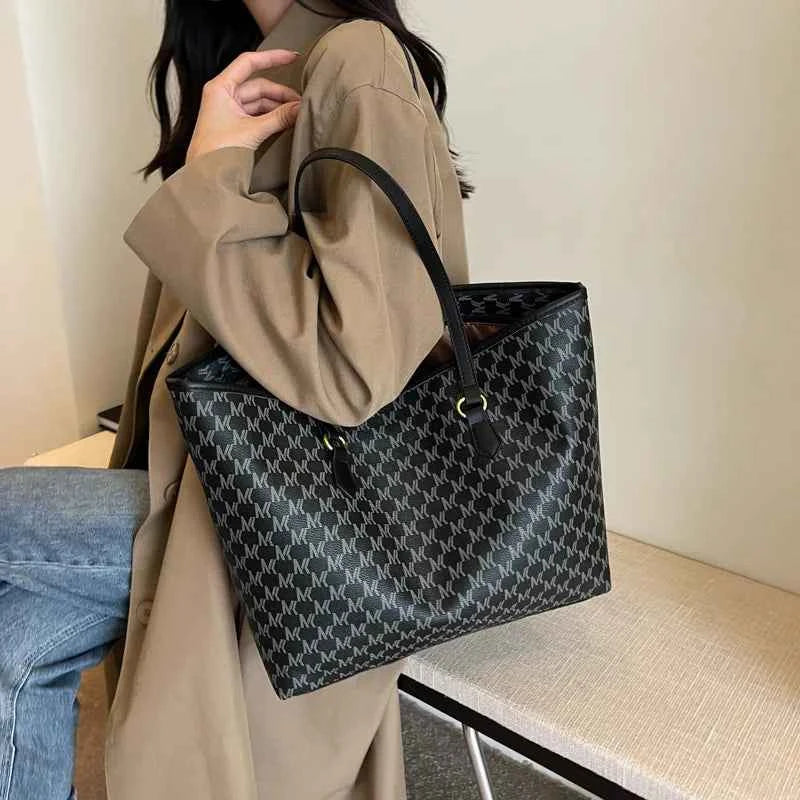 Grand sac cabas femme cuir Beige-Marron-Noir-Shopget 