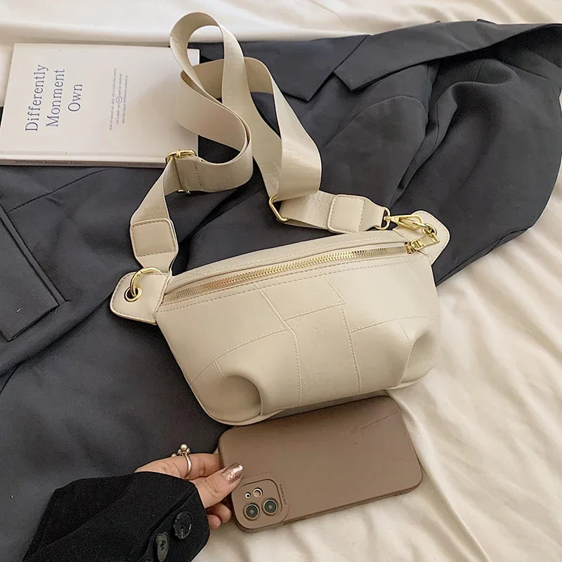 Sac banane en cuir argent femme