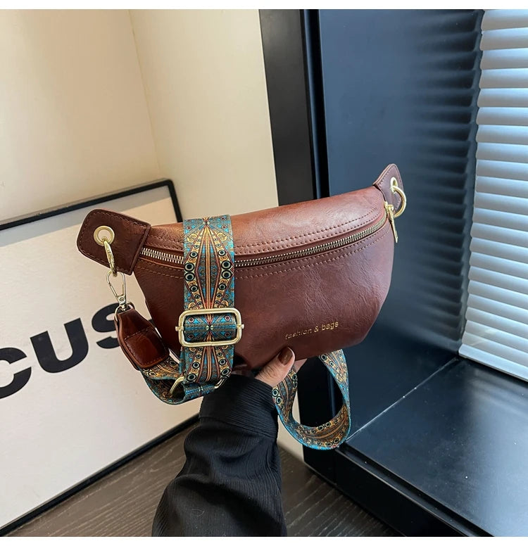 Sac banane en cuir artificiel femme