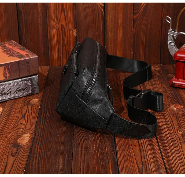 Sac banane homme rectangulaire en cuir - ShopGET®