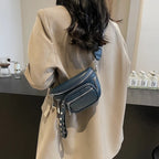 Petit sac banane cuir souple femme