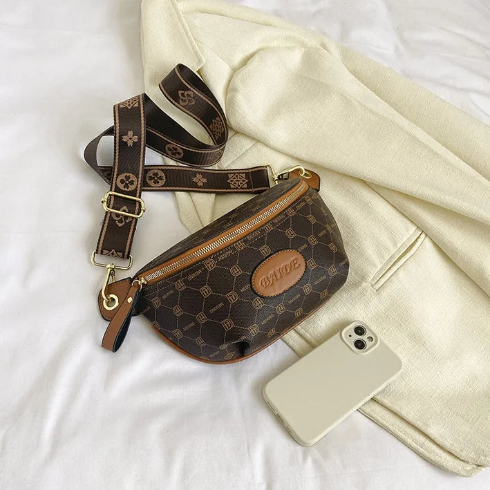 Sac banane femme chic déco géométrique & lettre