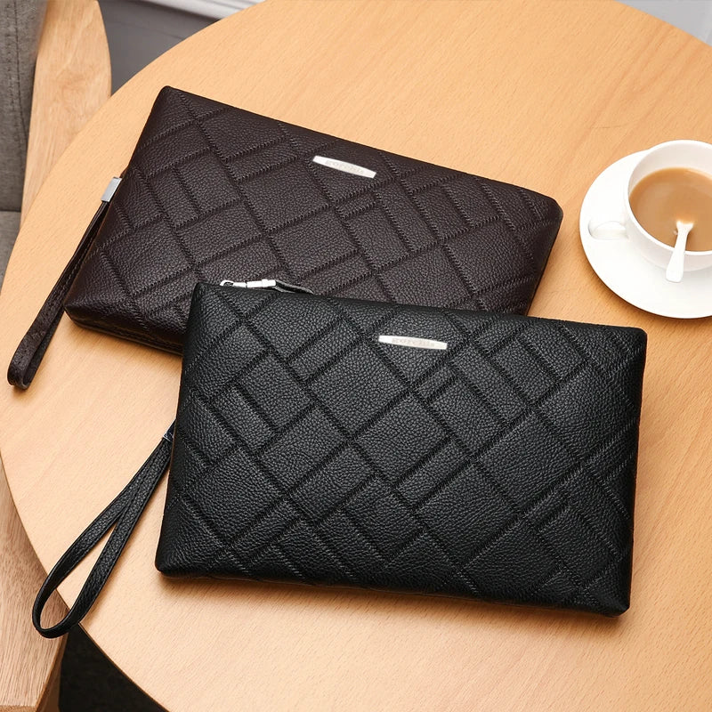 Pochette homme cuir luxe Marron A / 28 x 2.5 x 17cm-Marron B / 28 x 2.5 x 17cm-Noir A / 28 x 2.5 x 17cm-Noir B / 28 x 2.5 x 17cm-ShopGET® 