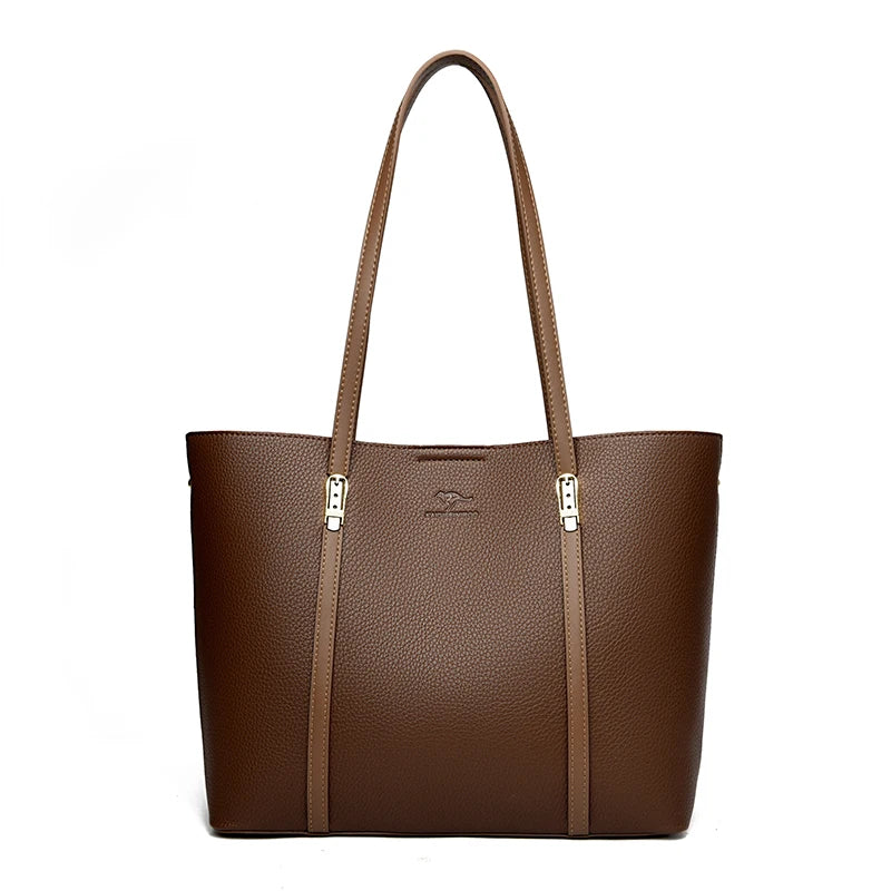 Sac cabas noir été cuir brillant Kaki-Gris-Apricot-Noir-Marron A-Marron B-ShopGET® 