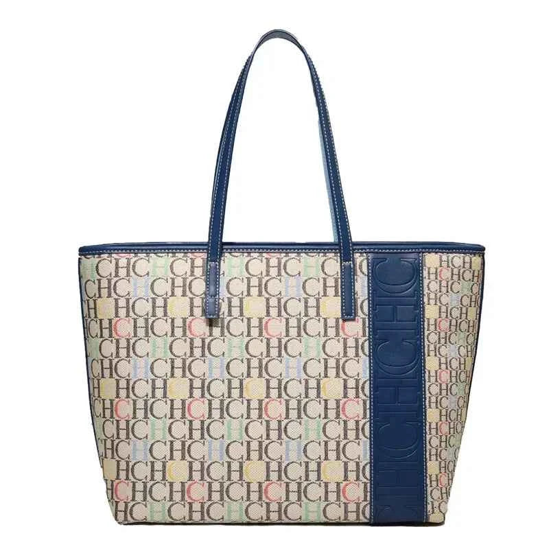 Sac cabas femme pour les cours Beige Bleu-Marron OR-Noir Argenté-Beige-Shopget 