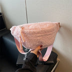 Grand sac banane velours pour femme