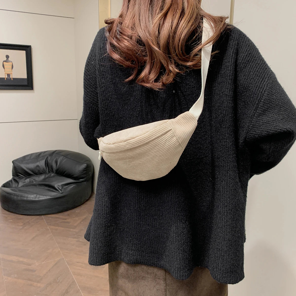 Sac banane femme velours côtelé - ShopGET®