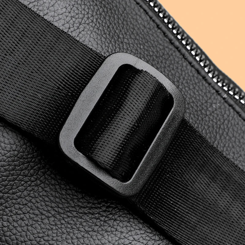 Sac banane cuir noir pour homme