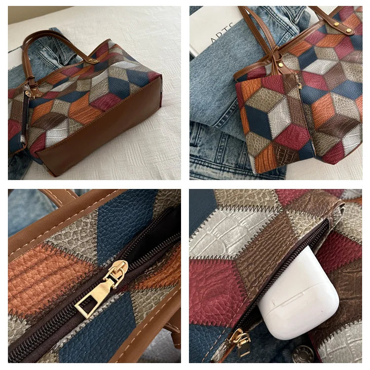 Sac cabas femme vintage Marron / 36x25x12cm-Argenté / 36x25x12cm-Beige / 36x25x12cm-Noir / 36x25x12cm-Multicolore / 36x25x12cm-ShopGET® 