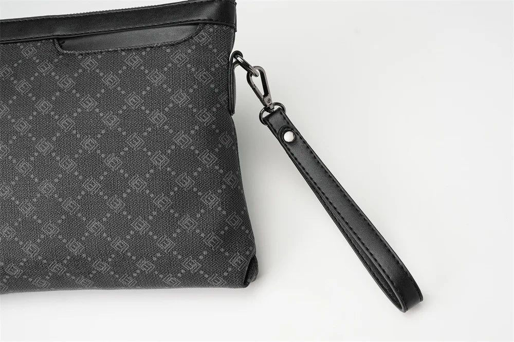 Petite pochette homme  luxe en plaid Noir-ShopGET® 